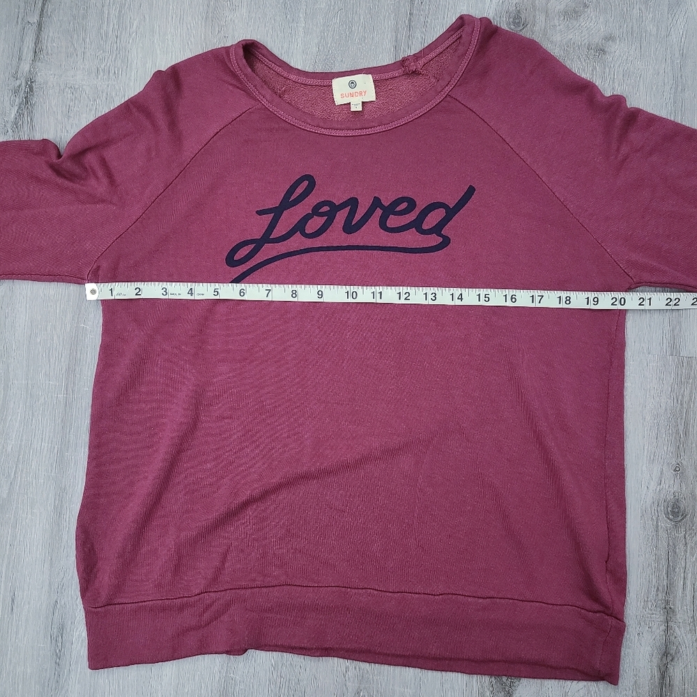 Sundry Loved Raspberry Sweatshirt - Picture 5 of 7